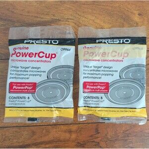 Lot Of 2 NEW Presto Genuine PowerCup Microwave Concentrators 8pk #09964 16 Total